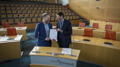 Gedeputeerde Martijn Dadema NS Regiodirectuer Maarten Haverkamp